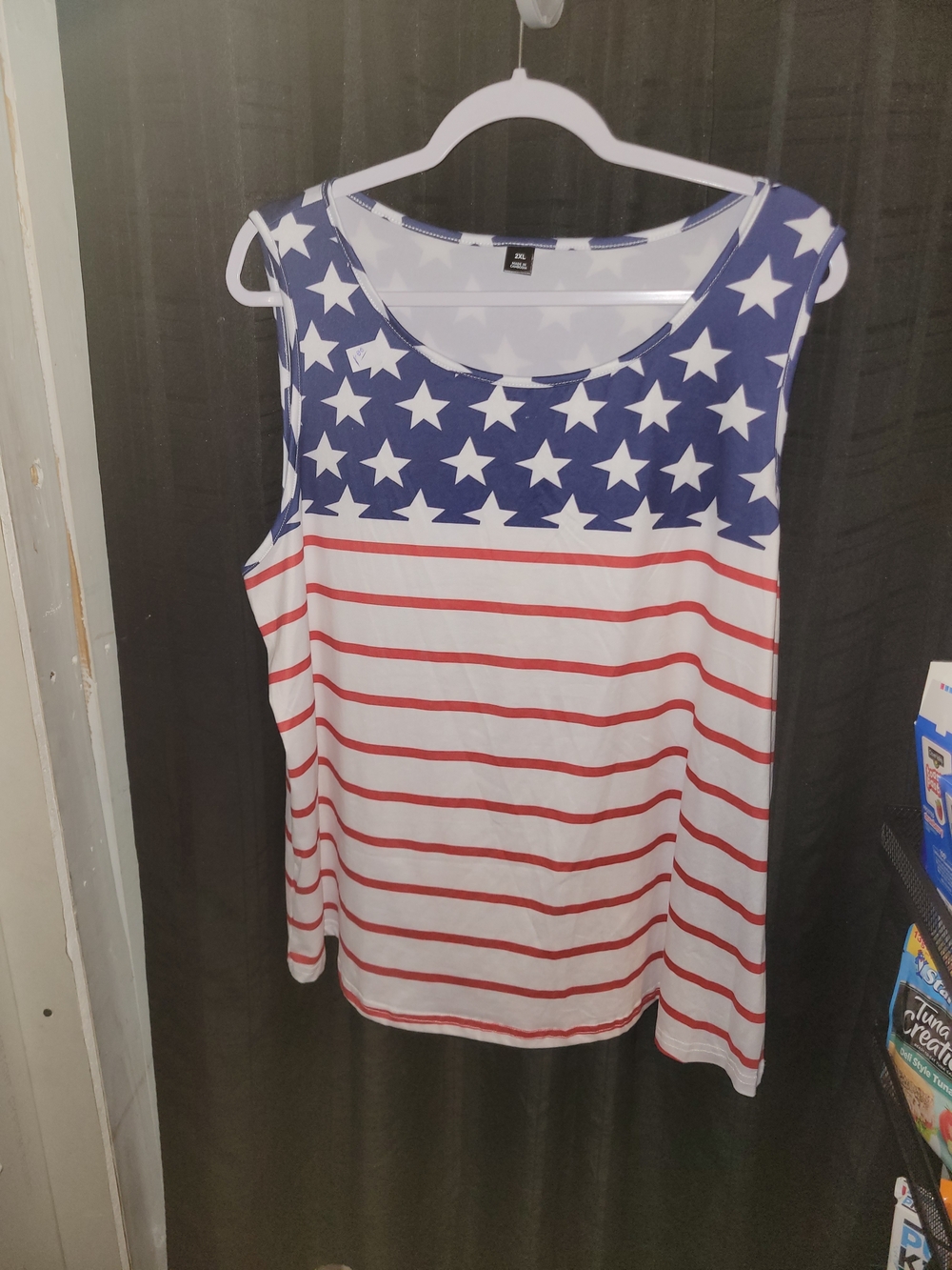 SHEIN Red White Blue Stars & Stripes Tank Top